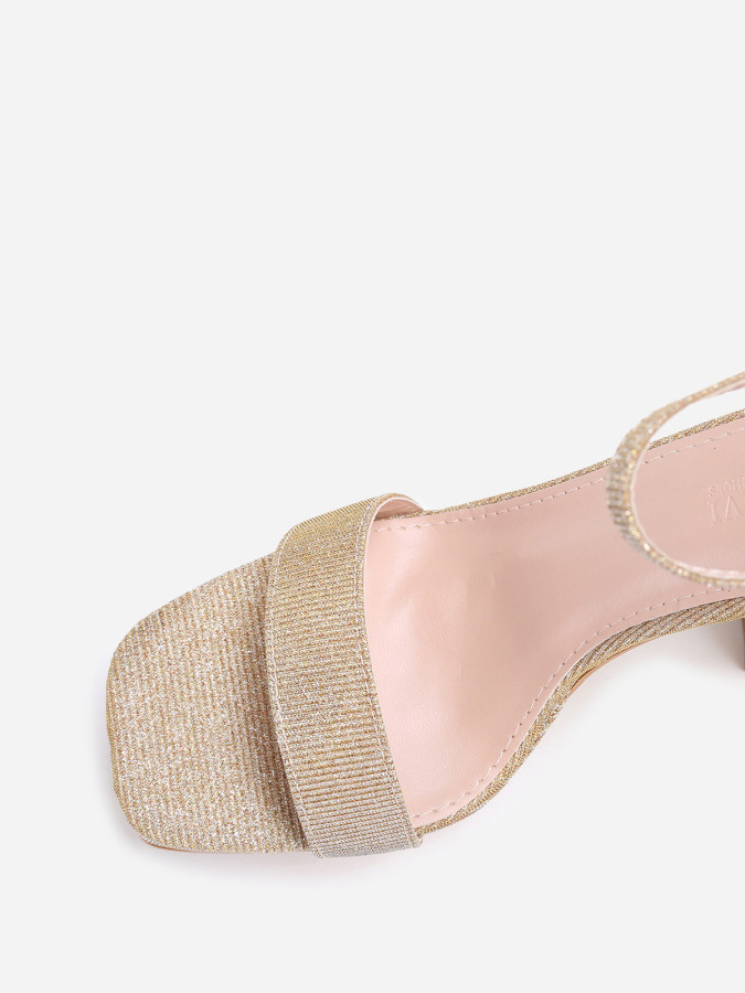 Sandales dorées plateforme à paillettes