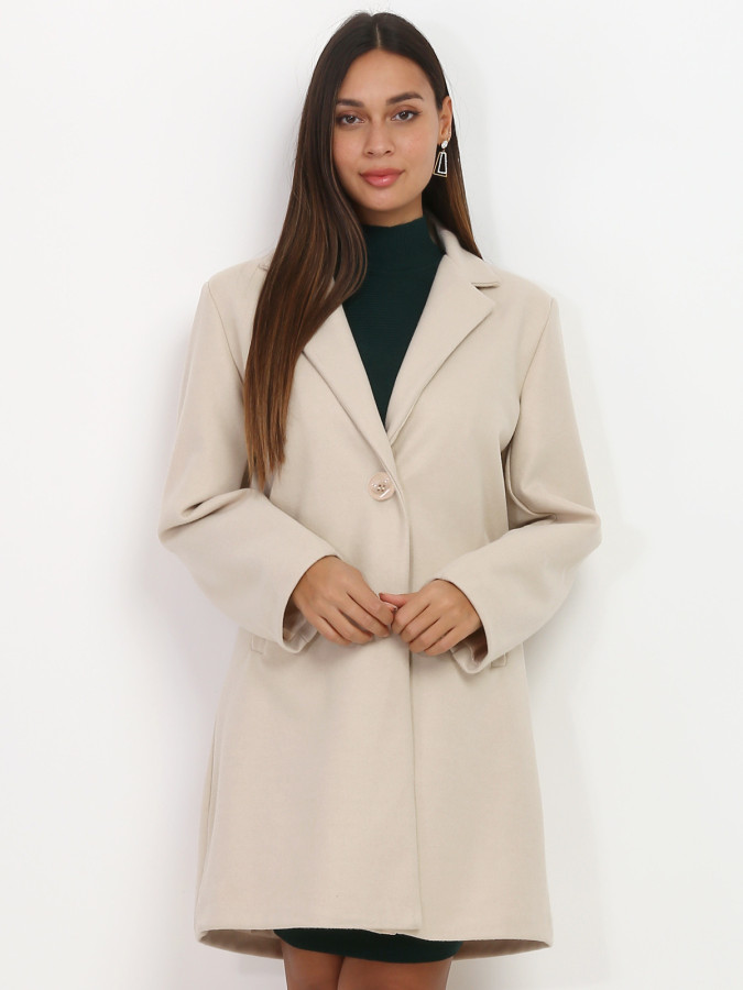 Manteau mi long à col revers