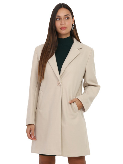 Manteau mi long à col revers