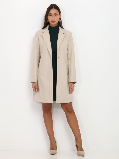 Manteau mi long à col revers