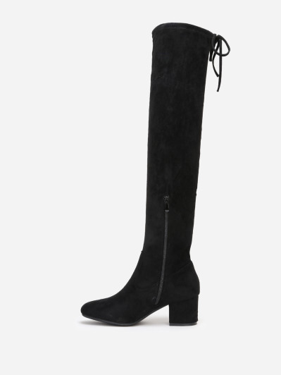 Cuissardes à petit talon et cordon