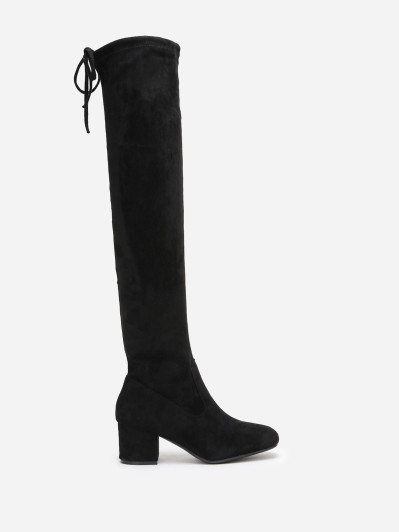 Cuissardes à petit talon et cordon