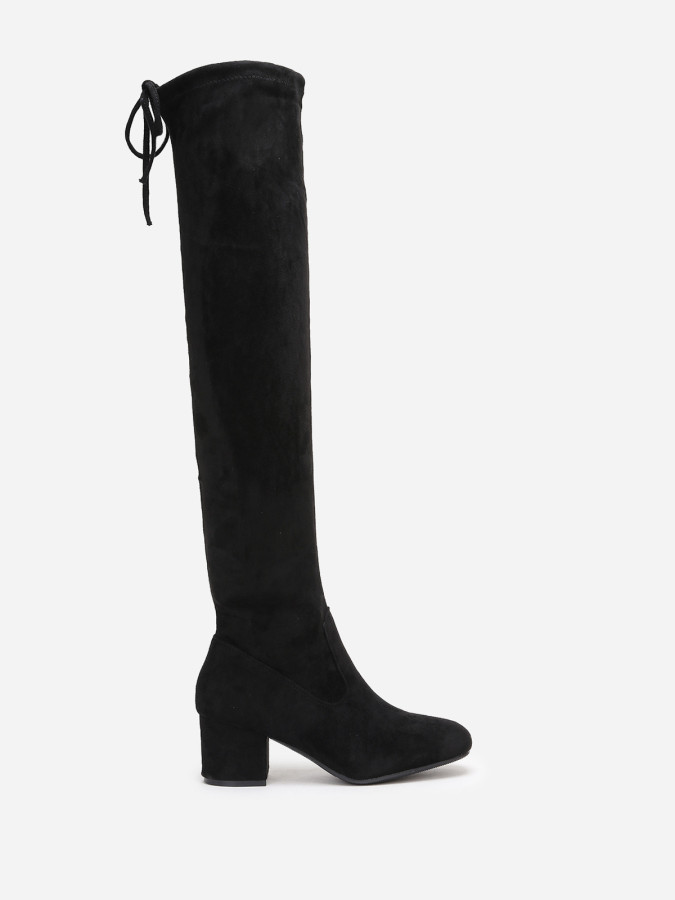 Cuissardes à petit talon et cordon