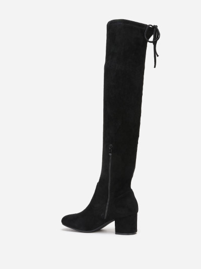 Cuissardes à petit talon et cordon