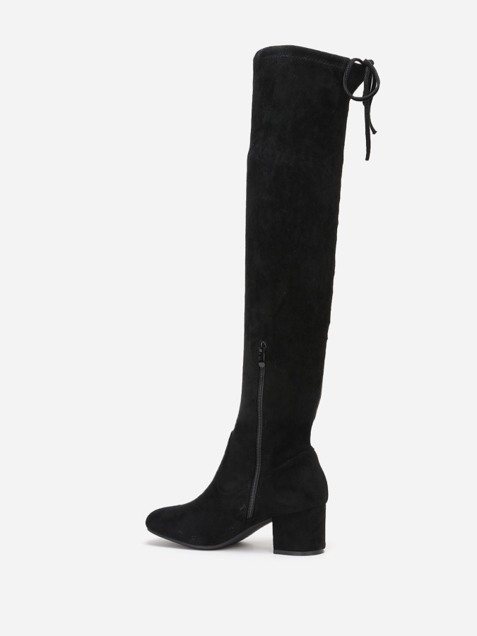 Cuissardes à petit talon et cordon