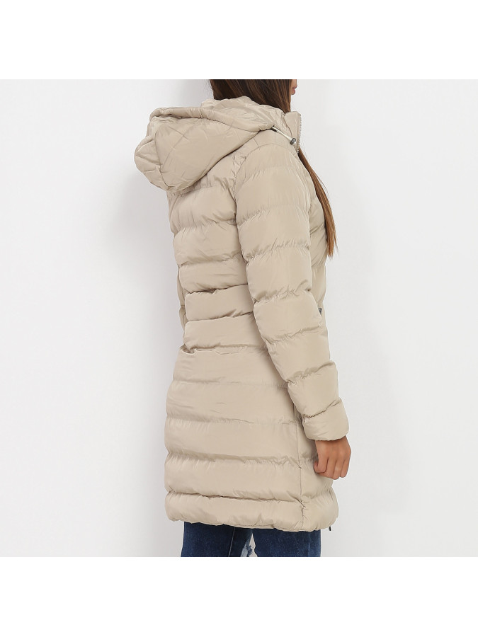 Manteau mi-long matelassé à capuche