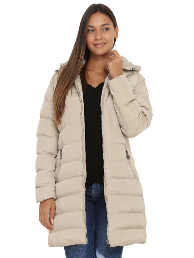 Manteau mi-long matelassé à capuche