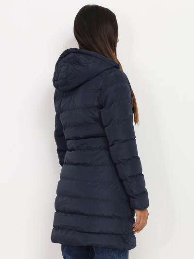 Manteau mi-long matelassé à capuche