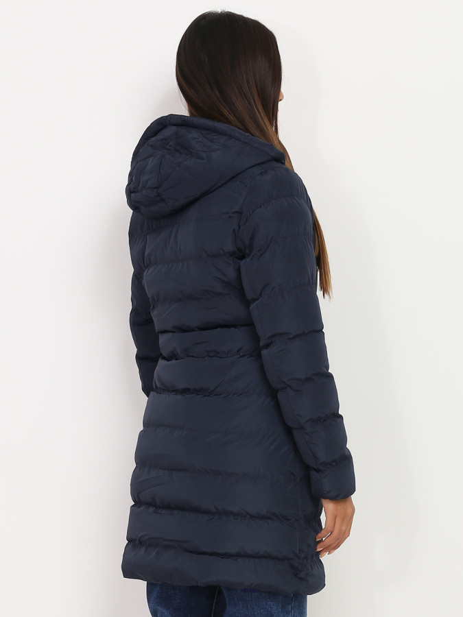 Manteau mi-long matelassé à capuche