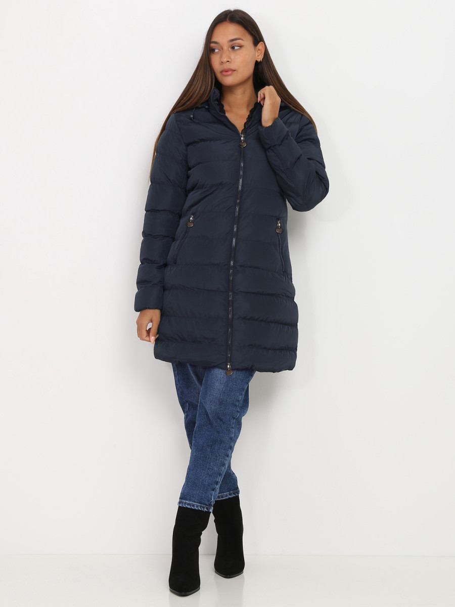 Tommy Hilfiger Popover matelassé à capuche pour femme Nylon Bleu Marine