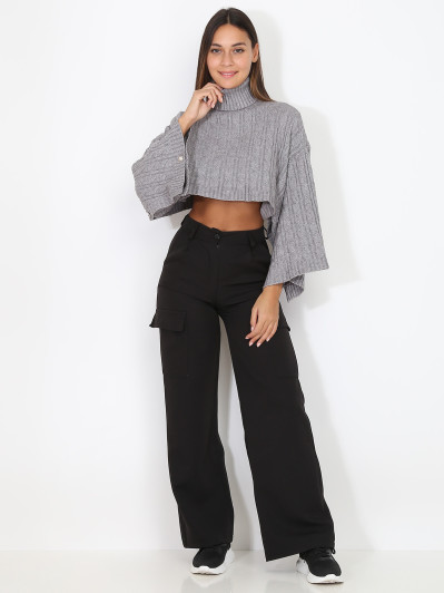 Pantalon léger cargo évasé