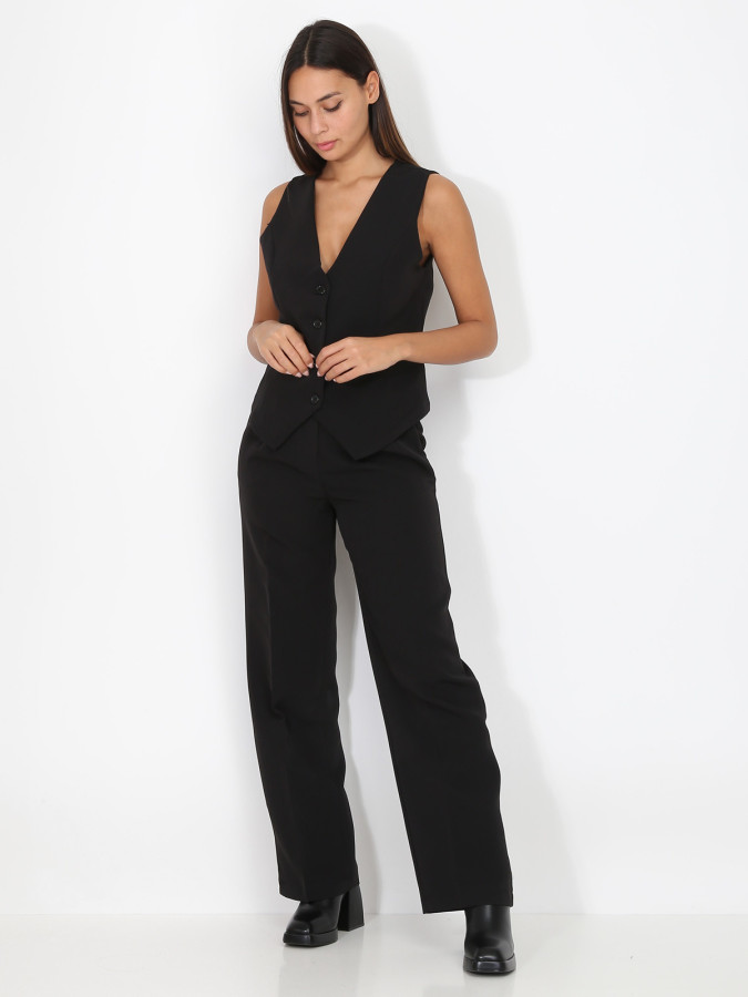 Pantalon de costume large à pli