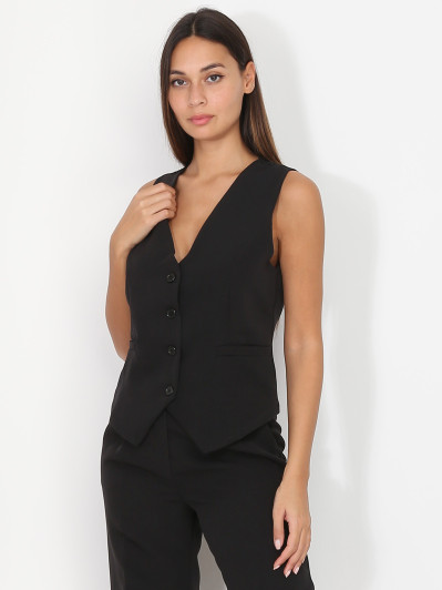 Veste sans manches à boutons