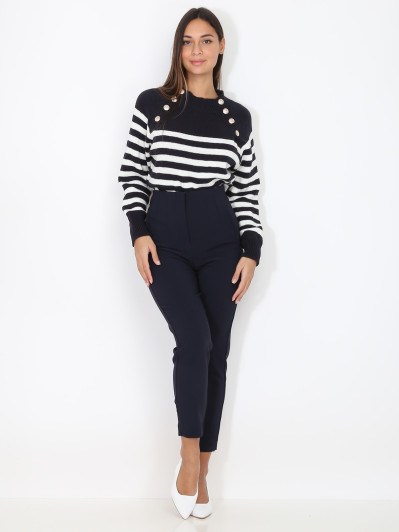 Pantalon droit taille haute