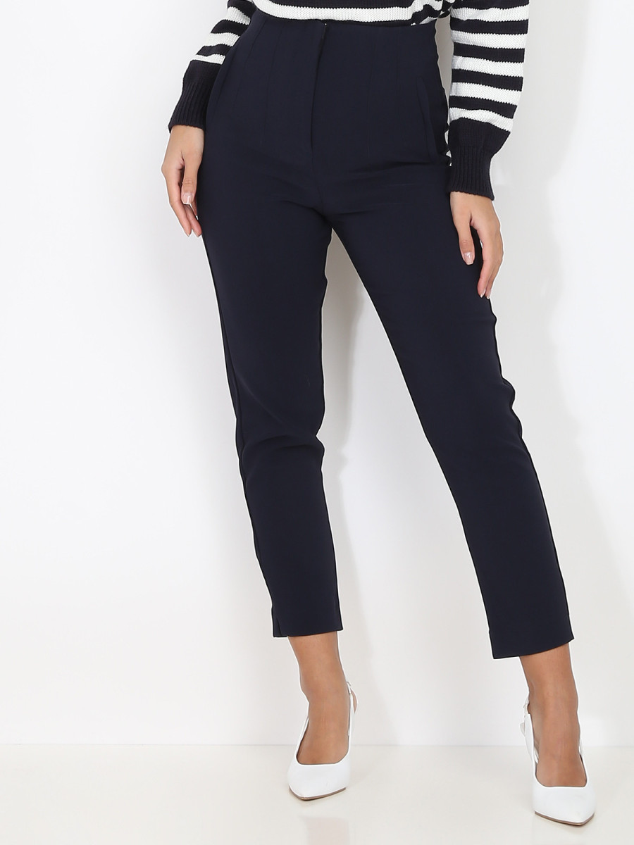 Pantalon droit taille haute