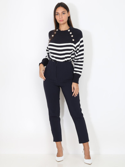 Pantalon droit taille haute