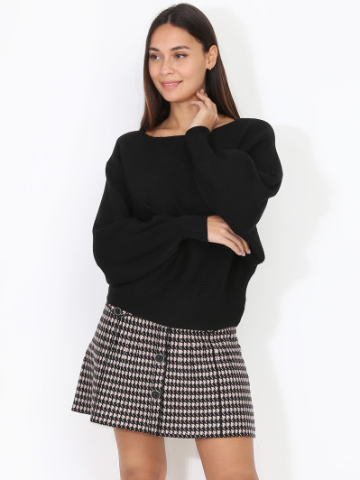 Pull classique en maille côtelée