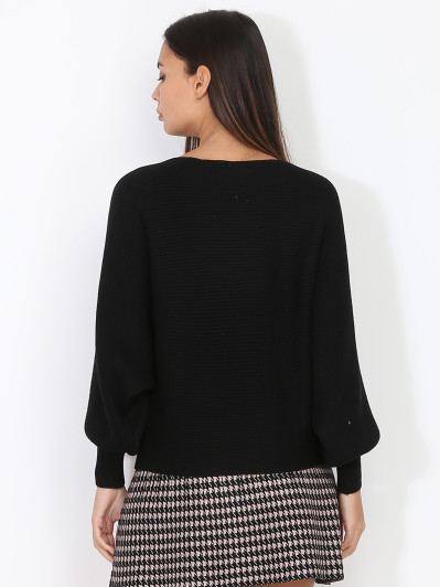 Pull classique en maille côtelée