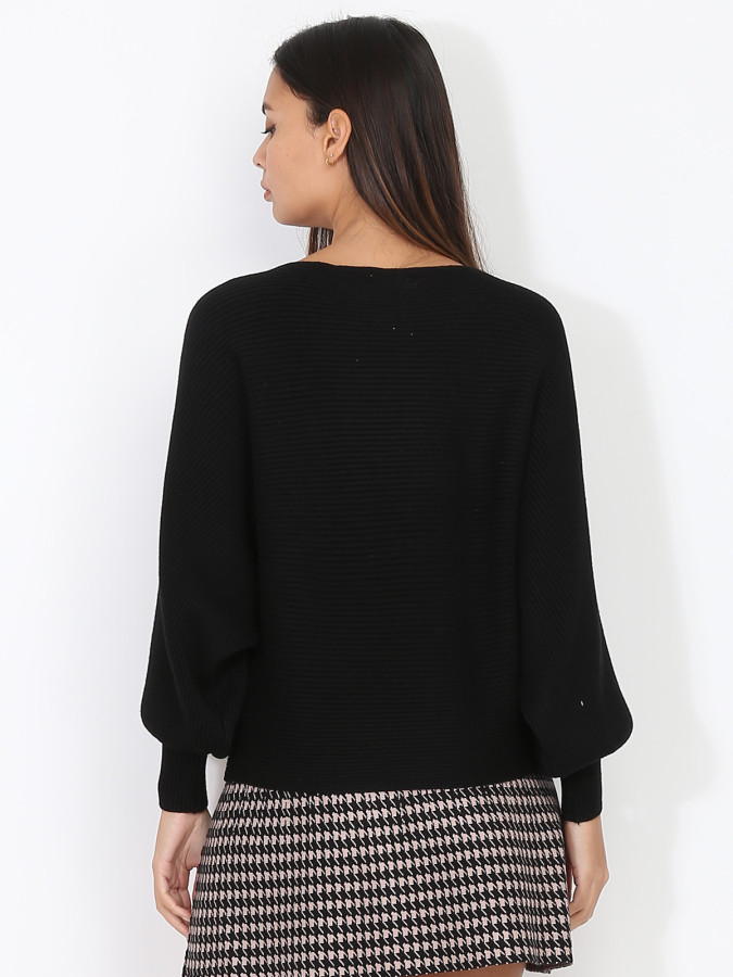 Pull classique en maille côtelée