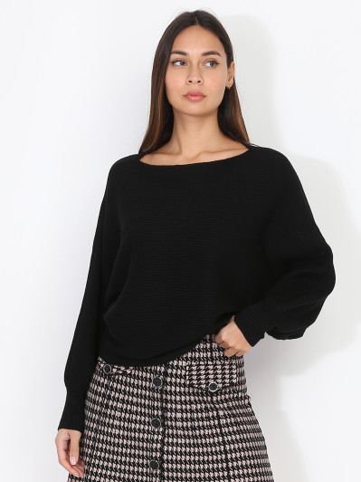 Pull classique en maille côtelée