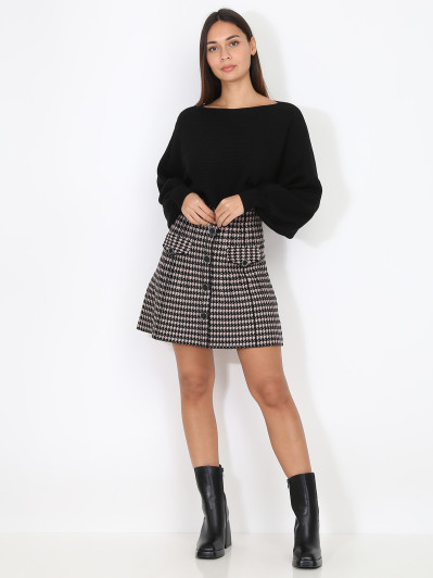 Pull classique en maille côtelée