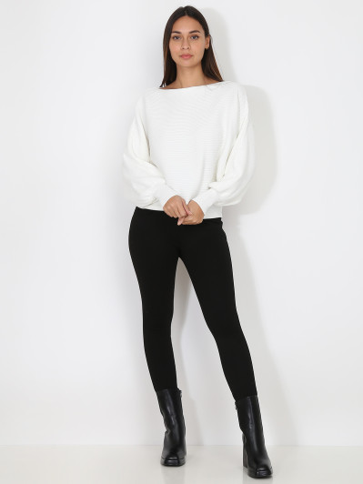 Pull classique en maille côtelée