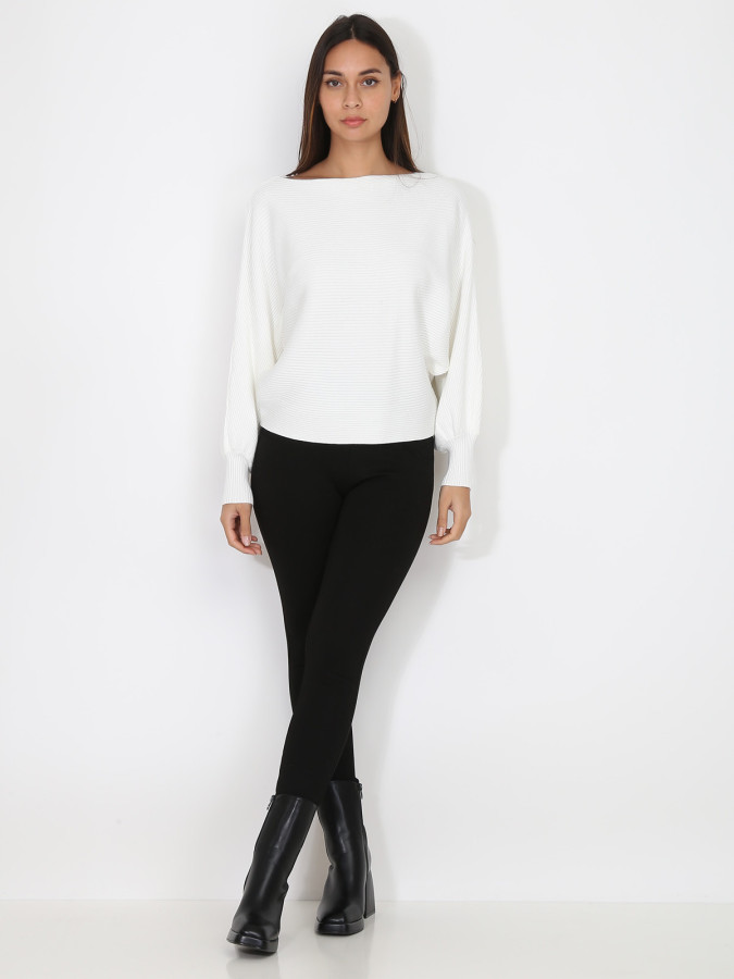 Pull classique en maille côtelée