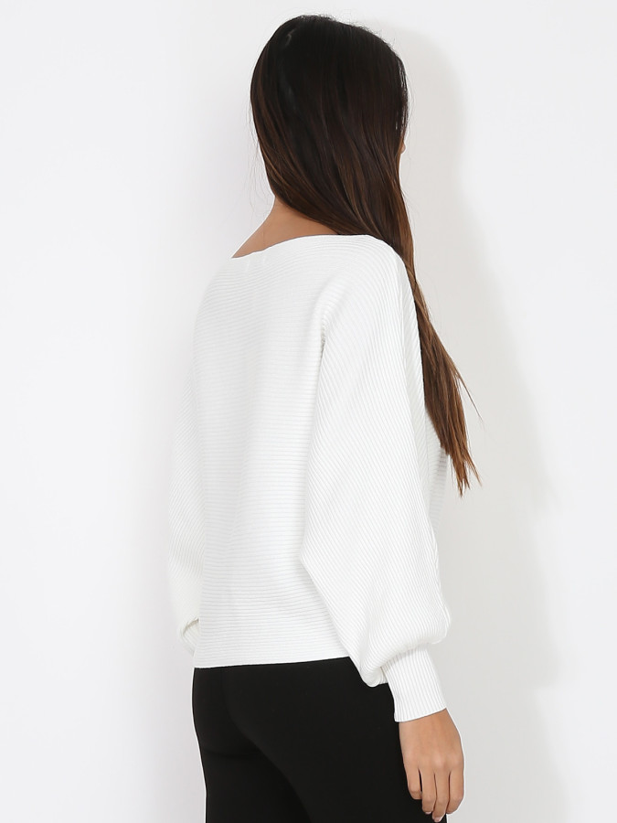 Pull classique en maille côtelée