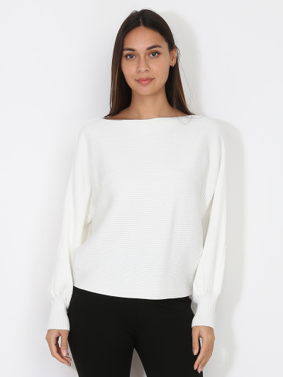 Pull classique en maille côtelée