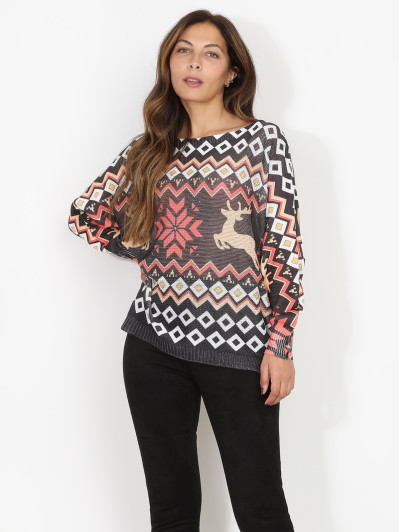 Pull de noël léger et imprimé