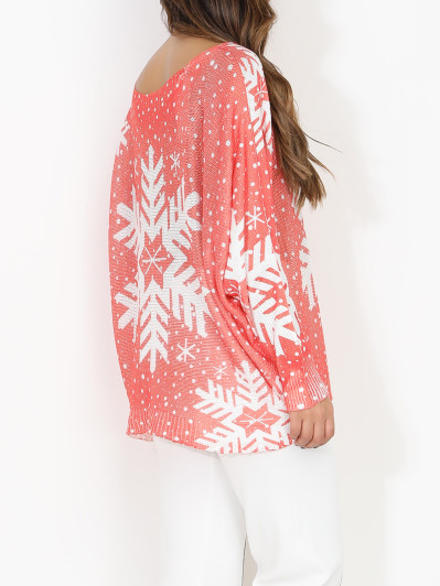 Pull de noël léger et imprimé