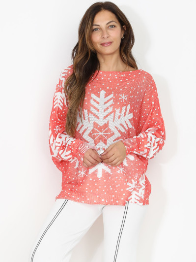 Pull de noël léger et imprimé