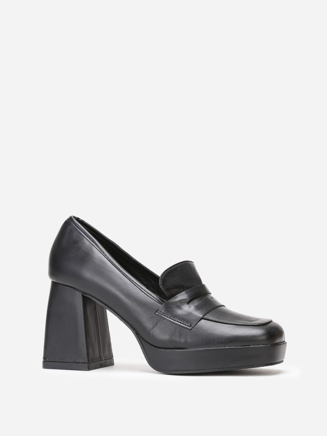 Mocassins à talon trapèze