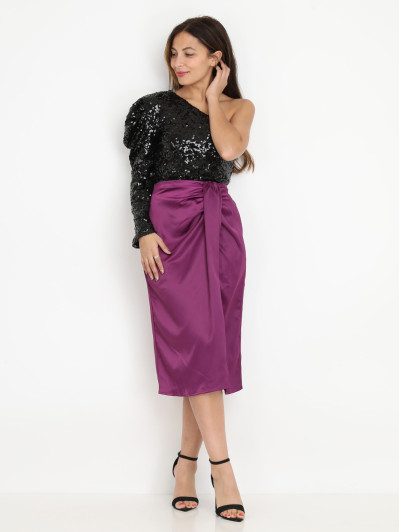 Top asymétrique en sequins