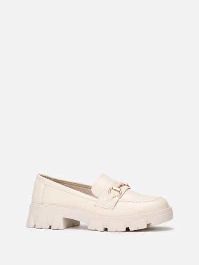 mocassins à bride dorée en simili