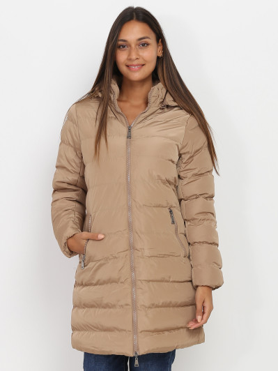 Manteau mi-long matelassé à capuche