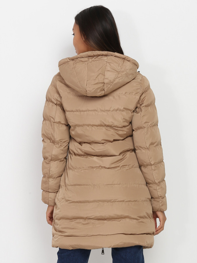 Manteau mi-long matelassé à capuche