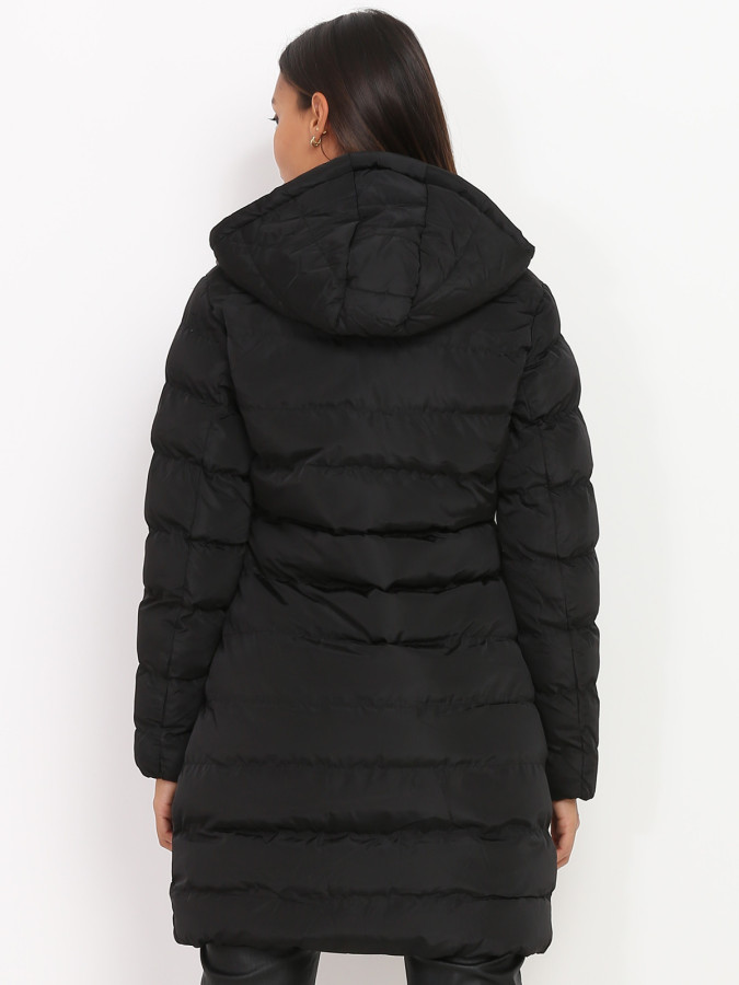 Manteau mi-long matelassé à capuche