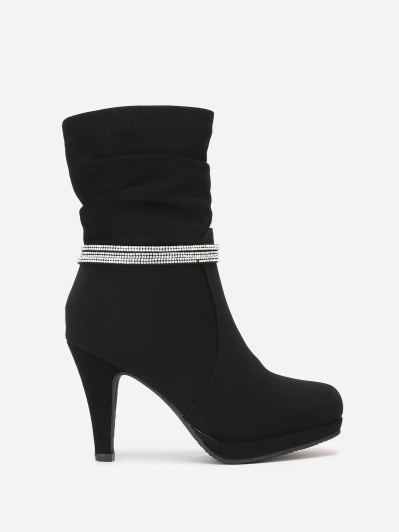 Bottines mattes à strass