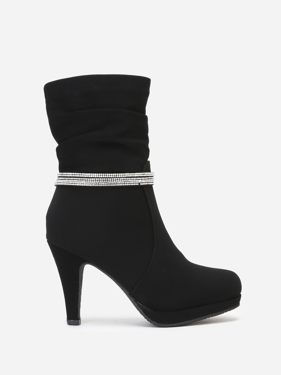 Bottines mattes à strass