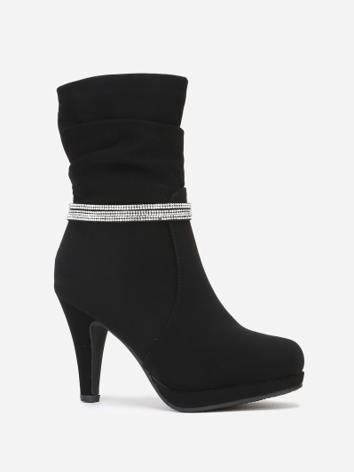 Bottines mattes à strass