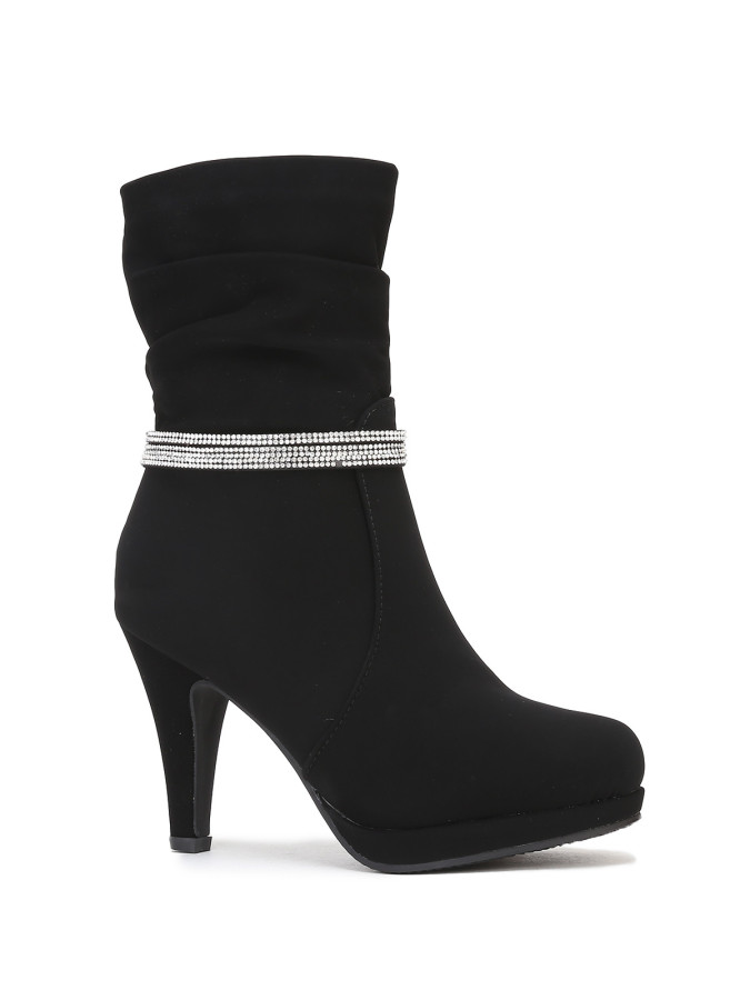 Bottines mattes à strass