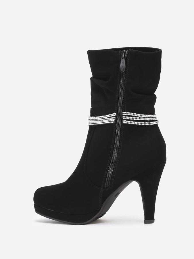 Bottines mattes à strass