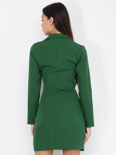 Robe portefeuille verte à boutons officiers