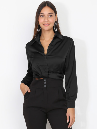 Chemisier court à effet froncé