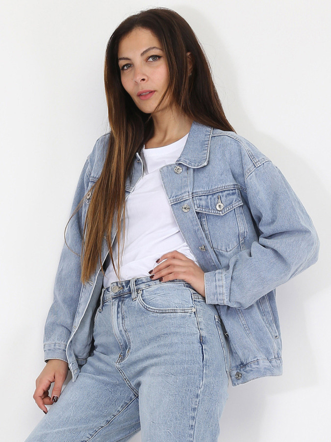 Veste en jeans délavée