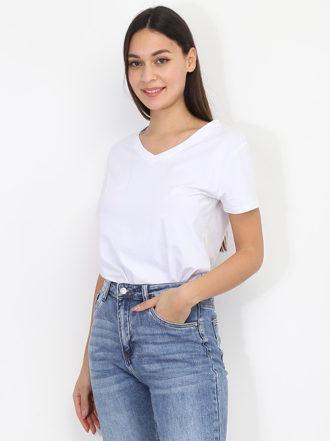 T-shirt basique à col V