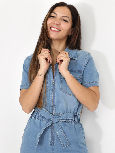 Combinaison style utilitaire en jeans