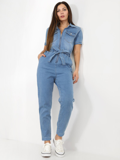 Combinaison style utilitaire en jeans