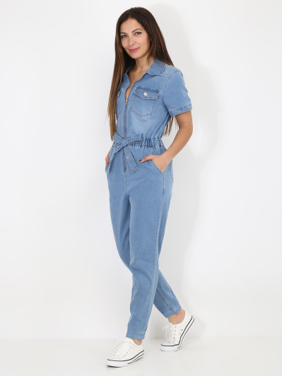 Combinaison style utilitaire en jeans